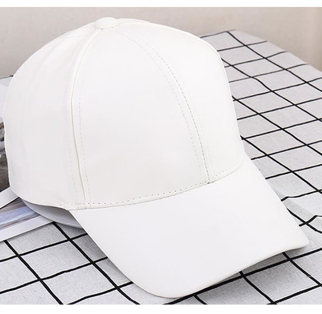 皮质棒球帽遮阳帽鸭舌帽硅胶皮革抗污防晒易清洗